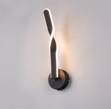 Immagine di Applique Design Attorcigliato Nero Ginko Led 11w 3000k Con Pulsante Trio