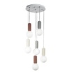 Immagine di Lampadario Pendenti Cemento Colorato Con Sfere Vetro Bianco 6xG9 Rock Ondaluce