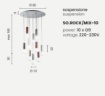 Immagine di Lampadario In Cemento Colorato Con Sfere Vetro Bianco 10 Luci G9 Rock Ondaluce