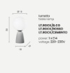 Immagine di Abat-jour Rock Ondaluce Lampada Cemento Sfera Vetro Bianco Per Camera Da Letto
