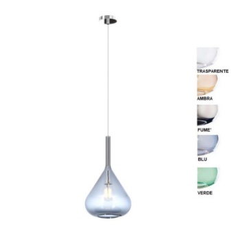 Immagine di Sospensione Pendente Isola Cucina Ampolla Vetro Colorato Kona Top Light