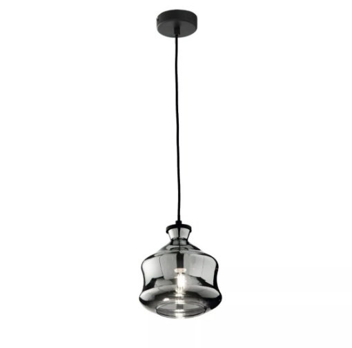 Immagine di Lampada A Sospensione Pin C Vetro Grigio Fumè Per Camera Da Letto Ondaluce