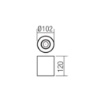 Immagine di Faretto GU10 Cilindro Spot Bianco Da Soffitto Ottica Orientabile 102mm Kato Smarter