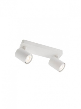 Immagine di Lampada Da Parete Soffitto Con 2 Cilindri Orientabili Bianco/Nero Cameo Smarter