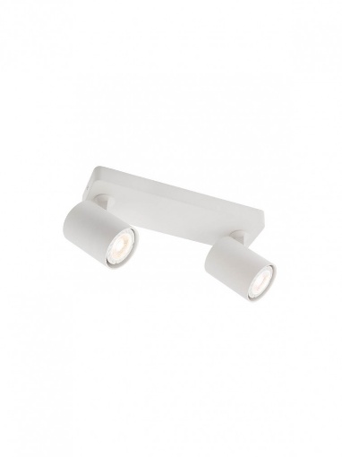 Immagine di Lampada Da Parete Soffitto Con 2 Cilindri Orientabili Bianco/Nero Cameo Smarter