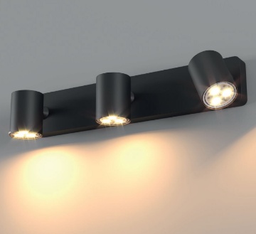 Immagine di Plafoniera Lampada Da Soffitto Con 3 Faretti GU10 Orientabili Bianco/Nero Cameo Smarter