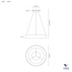 Immagine di Lampadario Da Tavolo Circolare 60cm Vivida Inner-R Led 50w Dimmerabile 3000k 4000k