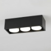 Immagine di Plafoniera Rettangolare 3 Luci Gx53 Moderna Nera Cage Vivida