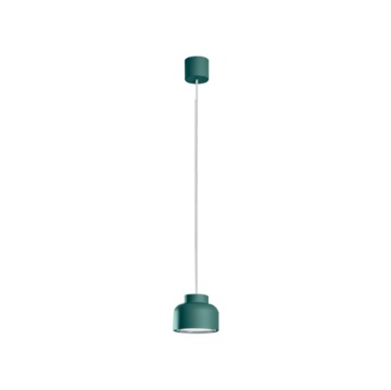 Immagine di Sospensione Singola Moderna Led Gx53 Blu Petrolio Per Isola Bottone Vivida