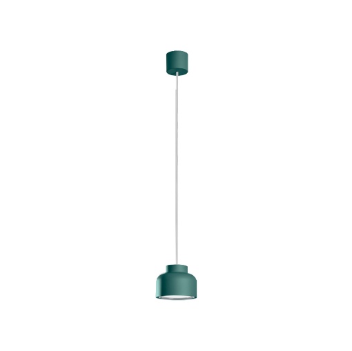 Immagine di Sospensione Singola Moderna Led Gx53 Blu Petrolio Per Isola Bottone Vivida