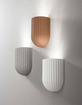 Immagine di Applique Da Parete Cemento Colorato Rigato GU10 Beton Ondaluce