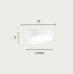 Immagine di Plafoniera Tonda Bianca Half Ondaluce Led 48w 3000k-4000k Dimmerabile 65cm