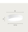 Immagine di Grande Plafoniera Bianca 85cm Half Ondaluce Led 60w 3000k-4000k Dimmerabile