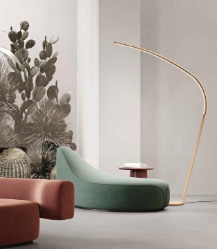 Immagine di Piantana Arco Oro Per Salotto Led Dimmerabile 36w 3000k Style Ondaluce