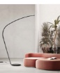 Immagine di Lampada Da Terra Design Arco Nero Led Dimmerabile 36w 3000k Style Ondaluce
