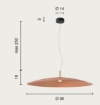 Immagine di Lampadario Led Cupola Piatto 90 cm Per Tavolo Da Pranzo 18w 3000k Elle Ondaluce