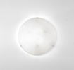Immagine di Plafoniera In Vetro Bianco Rotondo 40cm Con Motivo A Onde 3xE27 Kardio Fan Europe