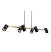 Immagine di Lampadario Con Faretti Led Orientabili Ottone Nero Per Tavolo Crius Smarter