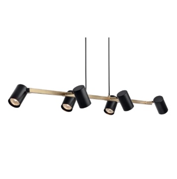 Immagine di Lampadario Con Faretti Led Orientabili Ottone Nero Per Tavolo Crius Smarter