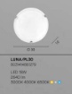 Immagine di Plafoniera Vetro Bianco 30cm Rotonda Led 18w CCT Luna Fan Europe