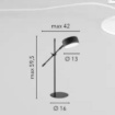 Immagine di Lampada Da Scrivania Orientabile Colore Acciaio Nichel Eiffel Fan Europe