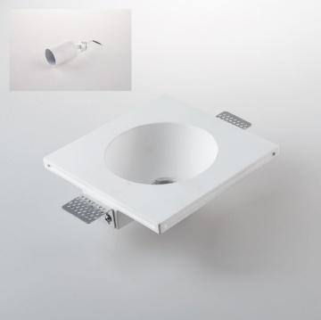 Immagine di Incasso Gesso Verniciabile Con Faretto Cilindro Orientabile Bianco GU10 Led Vulkan Intec