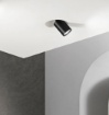 Immagine di Incasso Gesso Con Faretto Cilindro Nero Orientabile GU10 Led Vulkan Intec