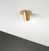 Immagine di Incasso In Gesso Con Faretto Orientabile Cilindro Oro Per Controsoffitto Vulkan Intec