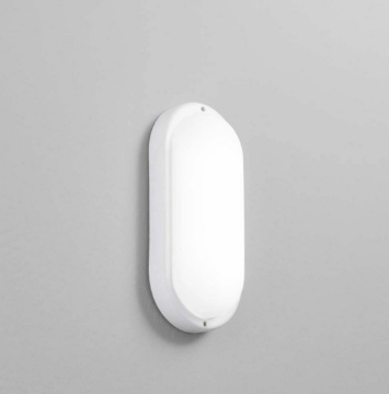 Immagine di Lampada Da Esterno Parete Soffitto Ovale Bianca Flippy Intec Led 12w IP65