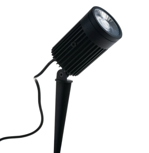 Immagine di Faretto Proiettore Led 8w DC24V Nero Con Picchetto IP67 RGB 4000k Target Intec