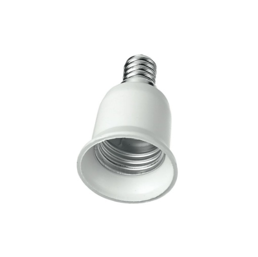 Immagine di Adattatore Per Portalampade Da E14 a E27 Bianco