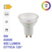 Immagine di Lampadina LED GU10 In Vetro 5w 4000k Luce Naturale 550Lm 120° CRI90