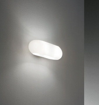 Immagine di Applique Moderna In Vetro Satinato Bianco Biemissione Led G9 Moris AP2 Ideal Lux