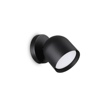 Immagine di Faretto Nero Orientabile Da Parete Tondo Led Gx53 Dodo Ideal Lux