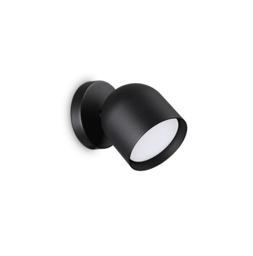 Immagine di Faretto Nero Orientabile Da Parete Tondo Led Gx53 Dodo Ideal Lux