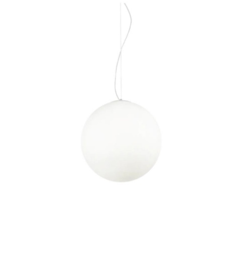 Immagine di Lampadario Sfera Bianca Vetro Soffiato 40 cm Mapa Ideal Lux