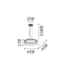 Immagine di Lampadario Led Rotondo In Vetro Sfumato Per Tavolo 28w 3000k Topico Ideal Lux