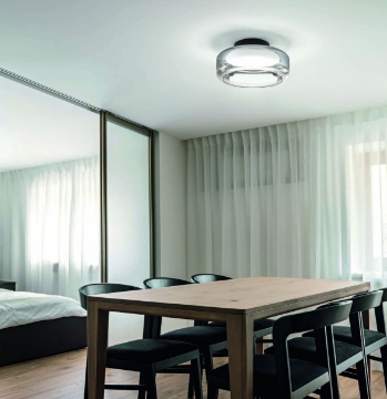 Immagine di Plafoniera In Vetro Sfumato Tonda Moderna Led 3000k Topico 35cm Ideal Lux