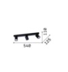 Immagine di Plafoniera Con Faretti Quadrati 3 Luci Orientabili GU10 Rudy PL3 Ideal Lux