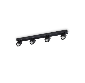Immagine di Lampada A Binario Con 4 Faretti Led Orientabili GU10 Rudy PL4 Square Ideal Lux