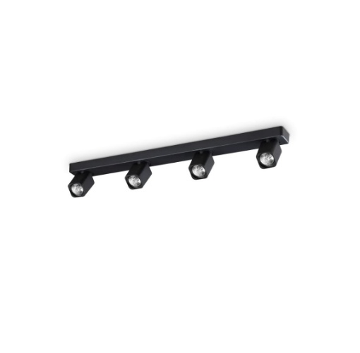 Immagine di Lampada A Binario Con 4 Faretti Led Orientabili GU10 Rudy PL4 Square Ideal Lux