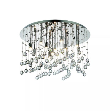 Immagine di Plafoniera Per Camera Da Letto Cromo Con Pendenti Di Cristallo Moonlight PL12 Ideal Lux