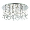 Immagine di Plafoniera Rotonda Cromo Con Pendenti Di Cristallo Per Soggiorno Moonlight PL15 Ideal Lux