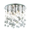 Immagine di Lampada Da Soffitto Rotonda Cromo Sfere Vetro Cristallo Moonlight PL8 Ideal Lux