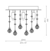 Immagine di Plafoniera Oro Con Pendenti Di Cristallo Per Corridoio Moonlight 5 Luci Ideal Lux