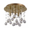 Immagine di Plafoniera Oro Con Pendenti Di Cristallo Per Corridoio Moonlight 5 Luci Ideal Lux