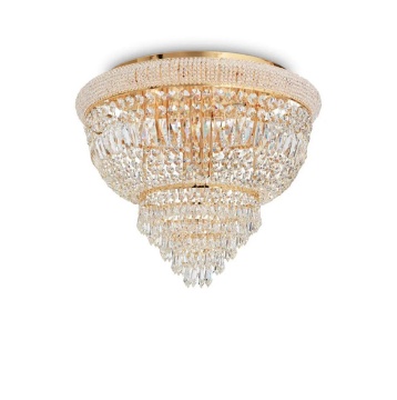Immagine di Plafoniera Di Cristallo Classica Ottone Per Salone Elegante Dubai PL6 Ideal Lux