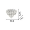 Immagine di Grande Plafoniera Di Cristallo Per Salone Elegante Cromo Dubai PL24 Ideal Lux
