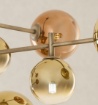 Immagine di Lampadario Da Soggiorno 6 Luci Roy Ottone Con Sfere Oro Caffe Redo