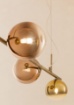 Immagine di Lampadario Ottone Con Sfere Oro Caffè Vetro Per Tavolo Da Pranzo Roy Redo